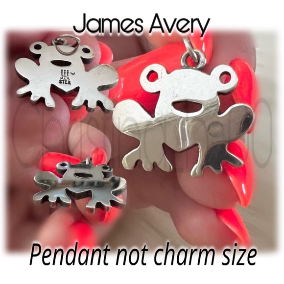 LARGE very rare James Avery frog pendant